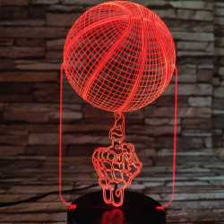 Kosárlabda pörgetés 7 színű  3D led lámpa