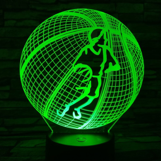 Kosárlabda 2 7 színű  3D led lámpa