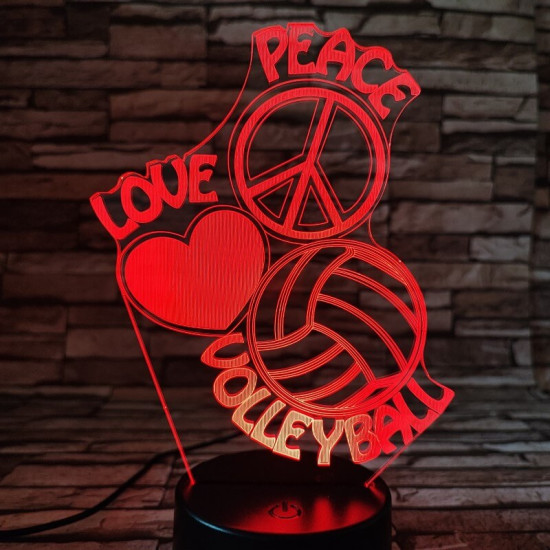 Röplabda szív 3D led lámpa