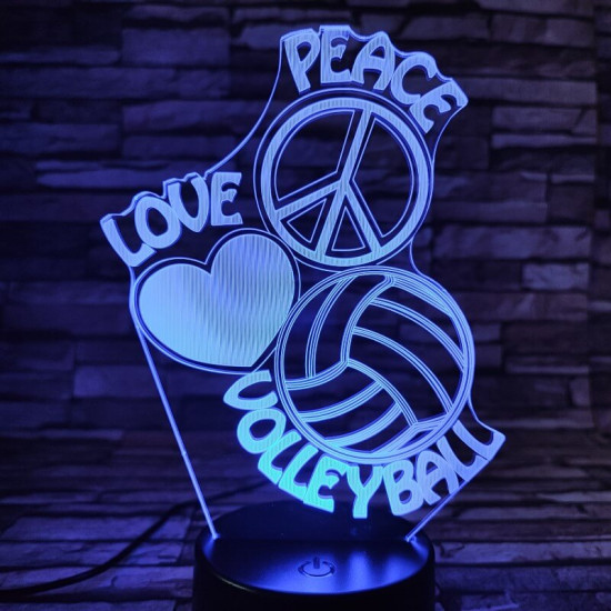 Röplabda szív 3D led lámpa