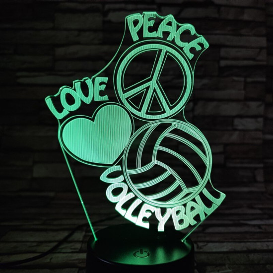 Röplabda szív 3D led lámpa