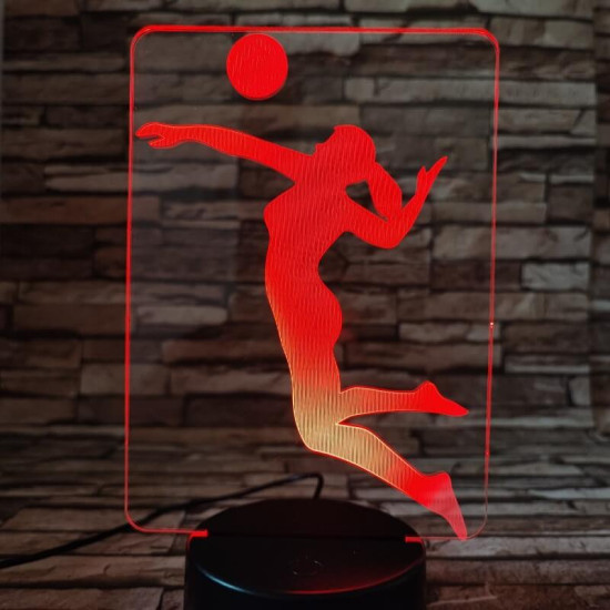 Röplabda játék nyitás 7 színű 3D led lámpa