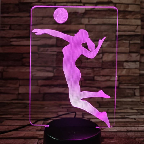 Röplabda játék nyitás 7 színű 3D led lámpa