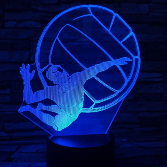 Röplabda szerva 3D led lámpa