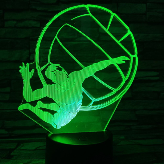 Röplabda szerva 3D led lámpa
