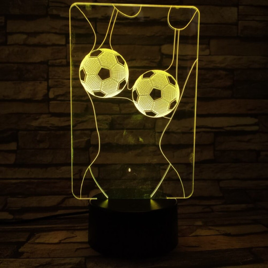 Két foci labda 3D led lámpa
