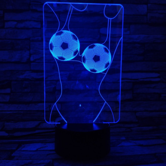 Két foci labda 3D led lámpa