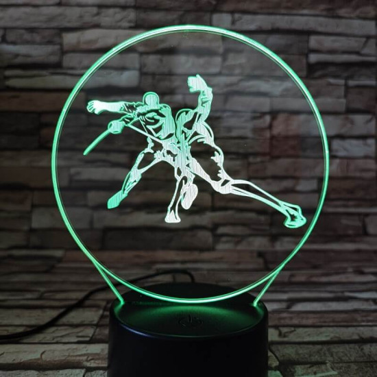 Kardozó-párbajtőr 7 színű  3D led lámpa