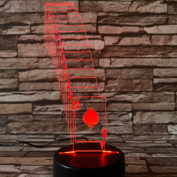 Kártya  7 színű 3D led lámpa