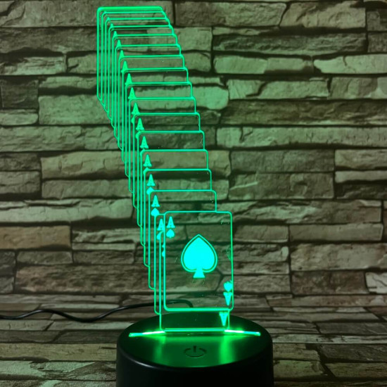 Kártya  7 színű 3D led lámpa