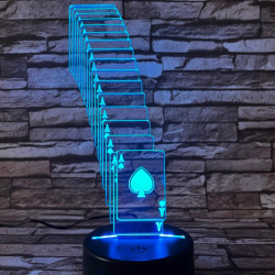 Kártya  7 színű 3D led lámpa