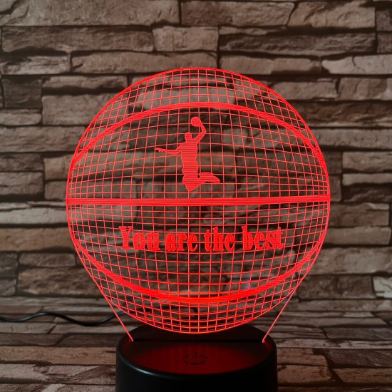 Kosárlabda 4 7 színű  3D led lámpa
