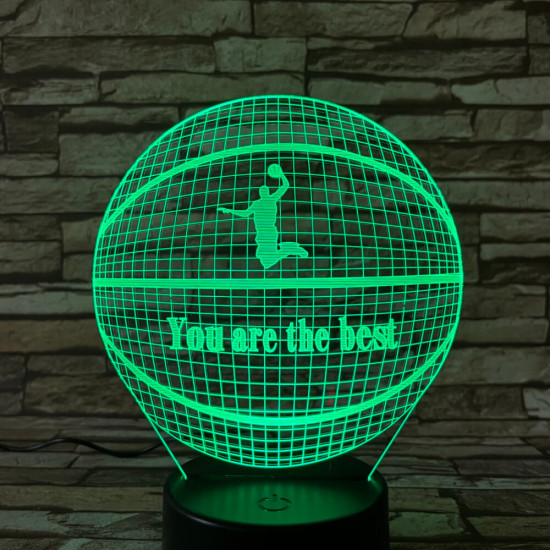 Kosárlabda 4 7 színű  3D led lámpa