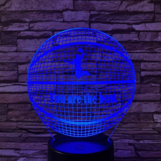 Kosárlabda 4 7 színű  3D led lámpa