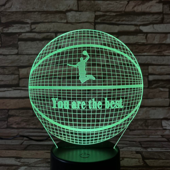 Kosárlabda 4 7 színű  3D led lámpa
