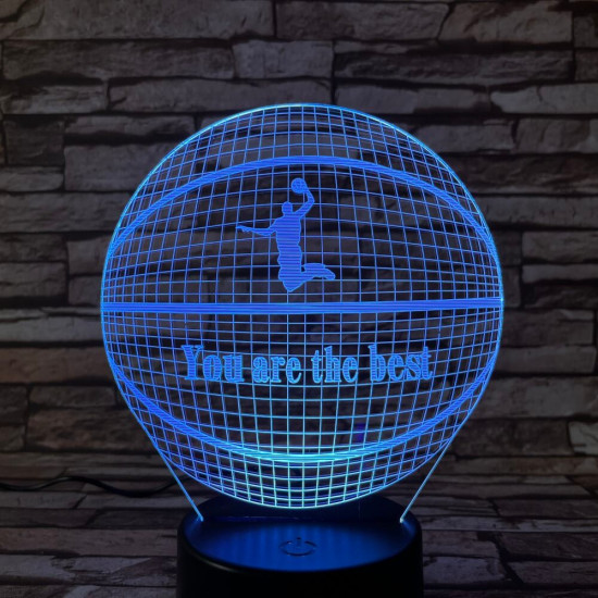 Kosárlabda 4 7 színű  3D led lámpa