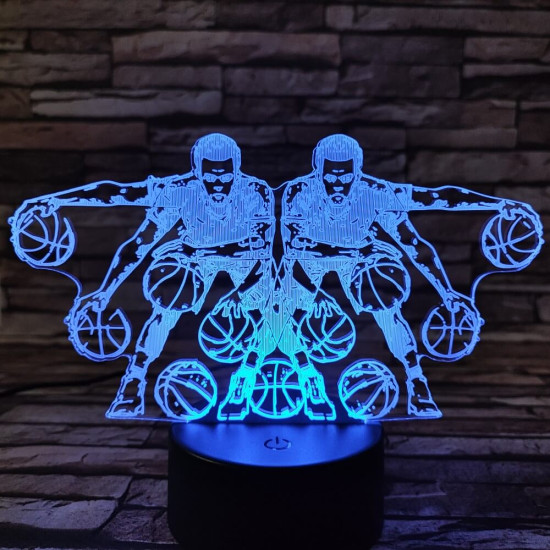 Kosárlabda vezetése  7 színű  3D led lámpa