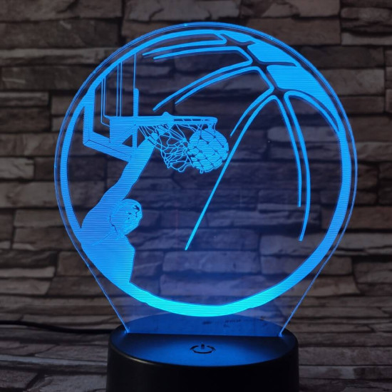 Kosárlabda 7 színű  3D led lámpa