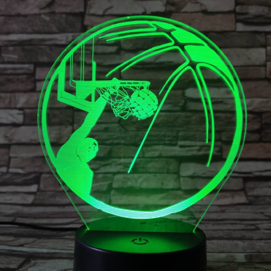 Kosárlabda 7 színű  3D led lámpa