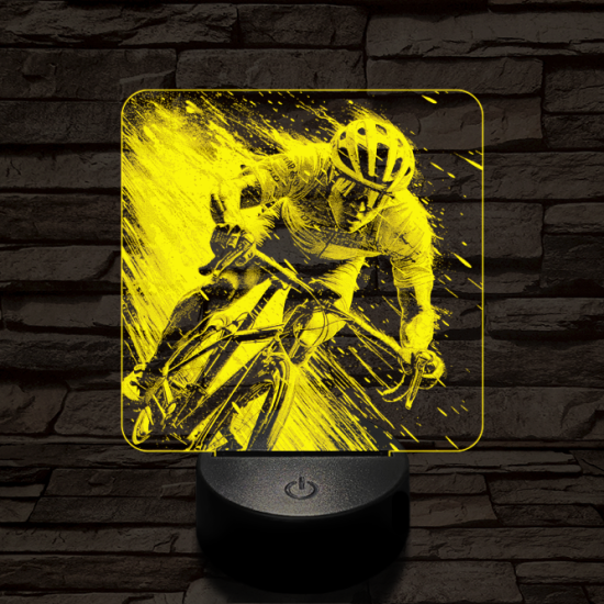 Száguldó bringás 7 színű valósághű 3D led lámpa