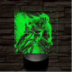 Száguldó bringás 7 színű valósághű 3D led lámpa