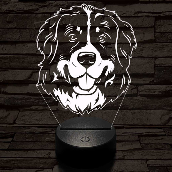 Bernáthegyi kutya boldog 7 színű 3D led lámpa