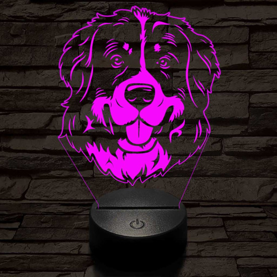 Bernáthegyi kutya boldog 7 színű 3D led lámpa