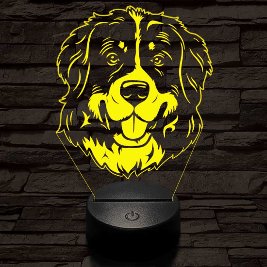 Bernáthegyi kutya boldog 7 színű 3D led lámpa