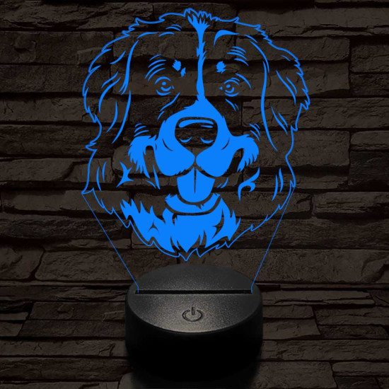 Bernáthegyi kutya boldog 7 színű 3D led lámpa