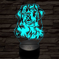 Bernáthegyi kutya 7 színű 3D led lámpa