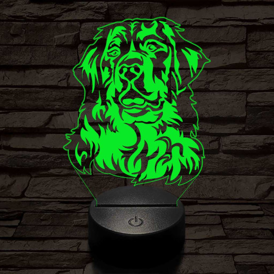 Bernáthegyi kutya 7 színű 3D led lámpa