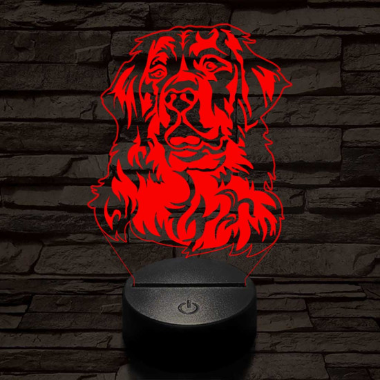 Bernáthegyi kutya 7 színű 3D led lámpa