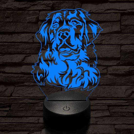 Bernáthegyi kutya 7 színű 3D led lámpa