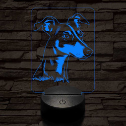 Kis angol agár-fej 7 színű 3D led lámpa