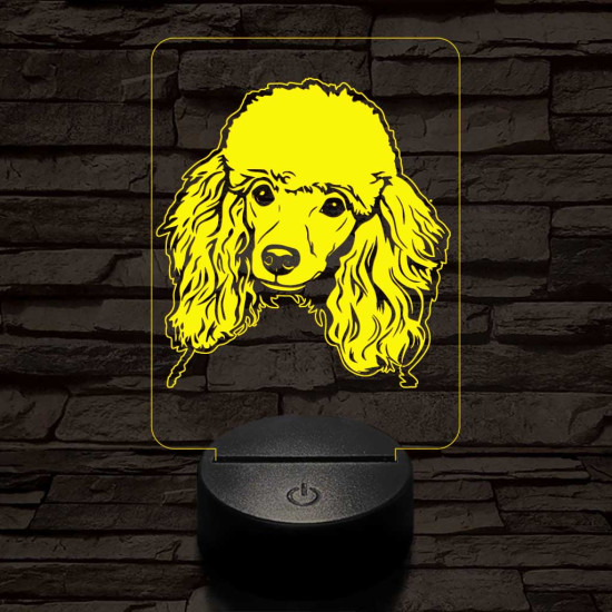 Uszkár-fej 7 színű 3D led lámpa