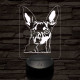 Törpe foxterrier-fej 7 színű 3D led lámpa
