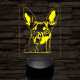 Törpe foxterrier-fej 7 színű 3D led lámpa