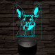 Törpe foxterrier-fej 7 színű 3D led lámpa
