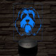 Tibeti terrier-fej 7 színű 3D led lámpa