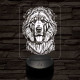 Tibeti masztiff-fej 7 színű 3D led lámpa