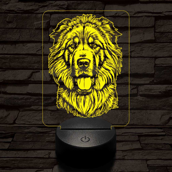 Tibeti masztiff-fej 7 színű 3D led lámpa