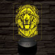 Tibeti masztiff-fej 7 színű 3D led lámpa