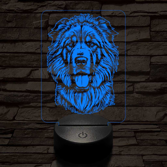 Tibeti masztiff-fej 7 színű 3D led lámpa