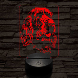 Olasz griffon-fej 7 színű 3D led lámpa