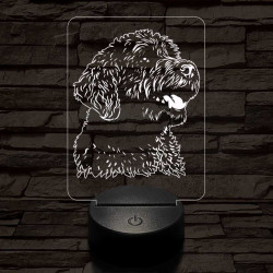 Spanyol vízikutya-fej 7 színű 3D led lámpa