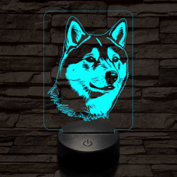 Shiba inu-fej 7 színű 3D led lámpa