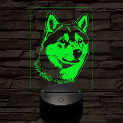 Shiba inu-fej 7 színű 3D led lámpa