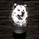 Szamojéd-fej 7 színű 3D led lámpa