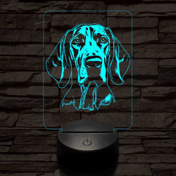 Vörös mosómedvekopó-fej 7 színű 3D led lámpa