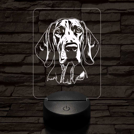 Vörös mosómedvekopó-fej 7 színű 3D led lámpa